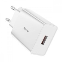Baseus CCFS-W02 Speed Mini Сетевое зарядное устройство 18W 1xUSB (Белый)