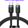 Baseus CATLKLF-G1 Кабель в тканевой оплетке USB-С на Lightning (100 см / 20W черно/серый)