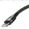 Baseus CATLKLF-G1 Кабель в тканевой оплетке USB-С на Lightning (100 см / 20W черно/серый)