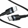 Baseus CATLKLF-G1 Кабель в тканевой оплетке USB-С на Lightning (100 см / 20W черно/серый)