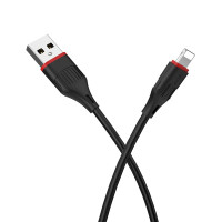 Кабель USB на Lightning Borofone BX17 Enjoy (Чёрный 100см, 2.4А)