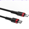 Baseus CATLKLF-91 Кабель в тканевой оплетке USB-С на Lightning (100 см / 20W черно/красный)