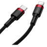 Baseus CATLKLF-91 Кабель в тканевой оплетке USB-С на Lightning (100 см / 20W черно/красный)