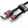 Кабель в тканевой оплетке 3м/2.0А USB на Lightning Baseus CALKLF-RV1 Cafule Cable Чёрно/Золотой