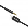 Hoco UPA13 Переходник iPhone Lightning на AUX 3.5 mm (Черный, 100 см, нейлоновая оплетка)