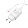 Borofone BA21A + кабель USB-C Сетевое зарядное устройство 18W (Белое)