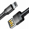 Кабель в тканевой оплетке USB на Lightning Baseus Cafule Cable Special Edition (CALKLF-G09 красно/черный 2.4A/100см)