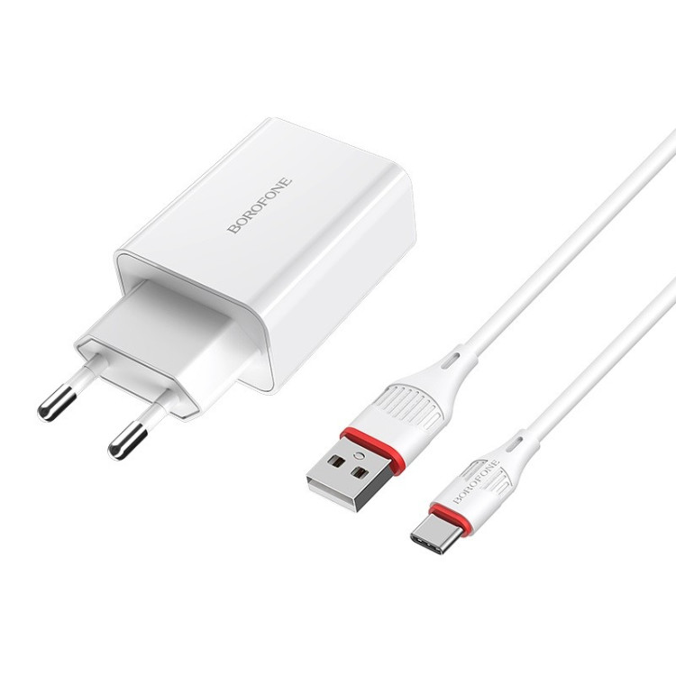 Сетевое зарядное устройство Borofone BA21A (PD18 + кабель USB-USB-C)